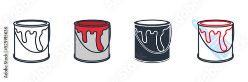 paint bucket icon logo vector illustration. paint bucket symbol template for graphic and web design collection