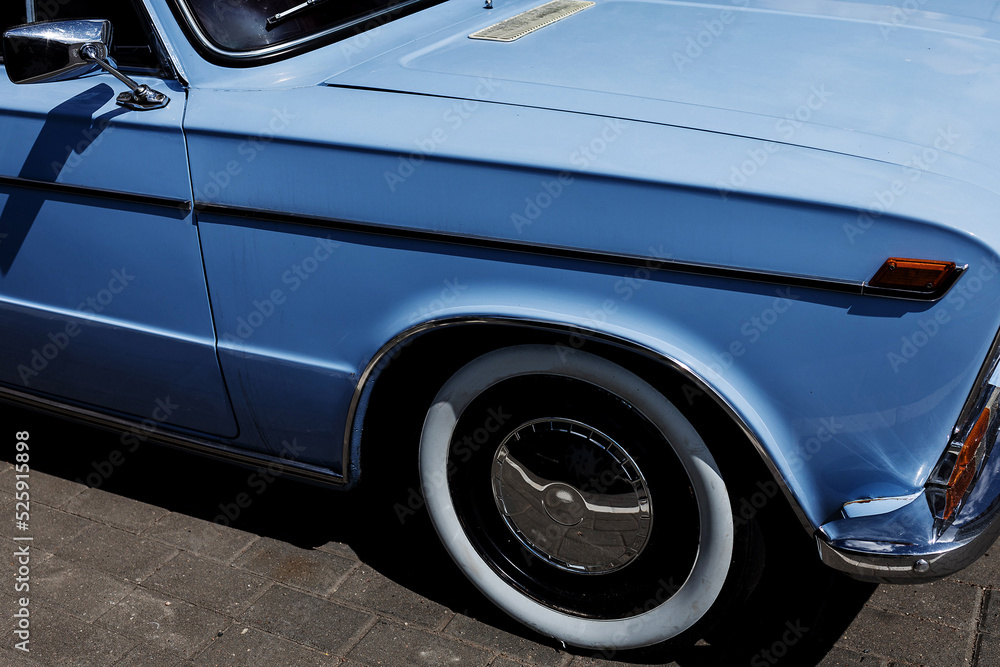 blue retro  automobile