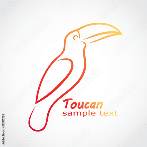 toucan bird color simple linear logo design