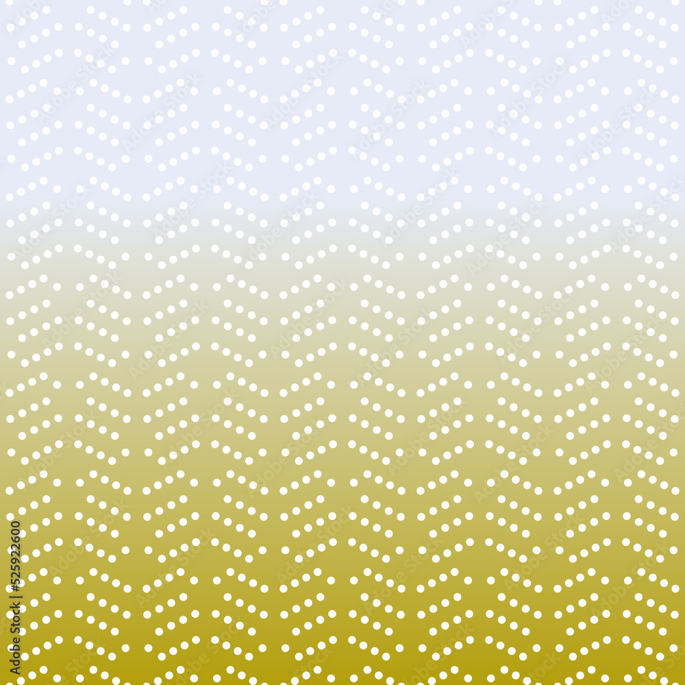 Geometric modern pattern. Golden and white ornament with dotted elements. Geometric abstract pattern