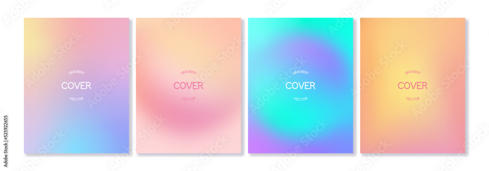 Fototapeta premium Set of gradient backgrounds in bright colors. For brochures, booklets, banners, posters, magazines, branding, social media and other projects. For web and print.