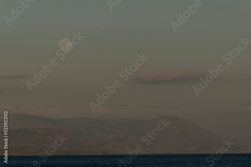 moon over the sea corfu greece