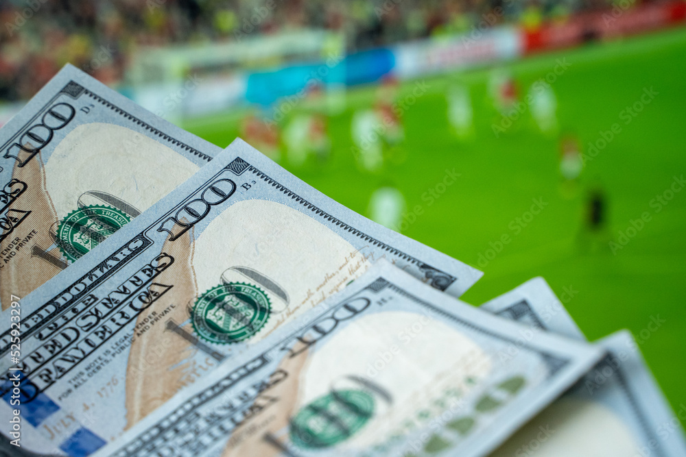 American US and Football Betting on the Background American US and Football Betting on the Background