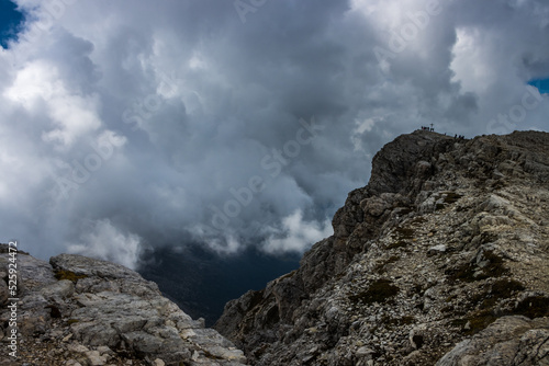 Mountain trail Lagazuoi in Dolomites