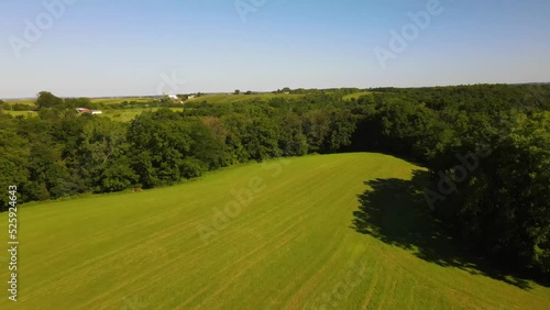 2022 - Excellent aerial view of the Mississippi River Valley where Field of Dreams was filmed. photo