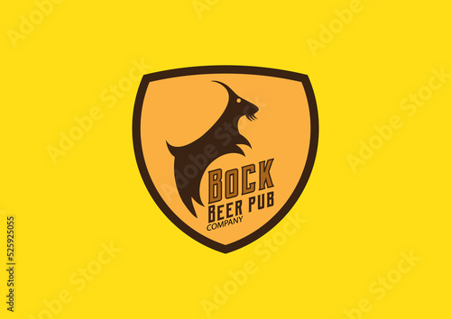 Bock beer pub logo design concept