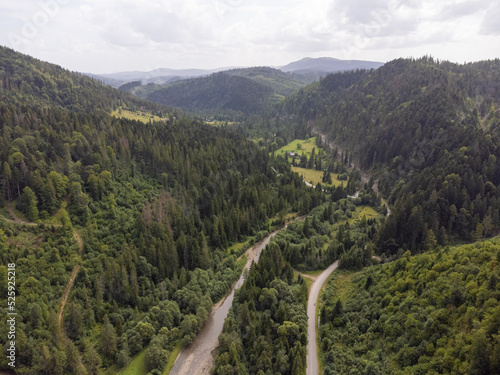 Beautiful landscape of mountains. Aerial photo