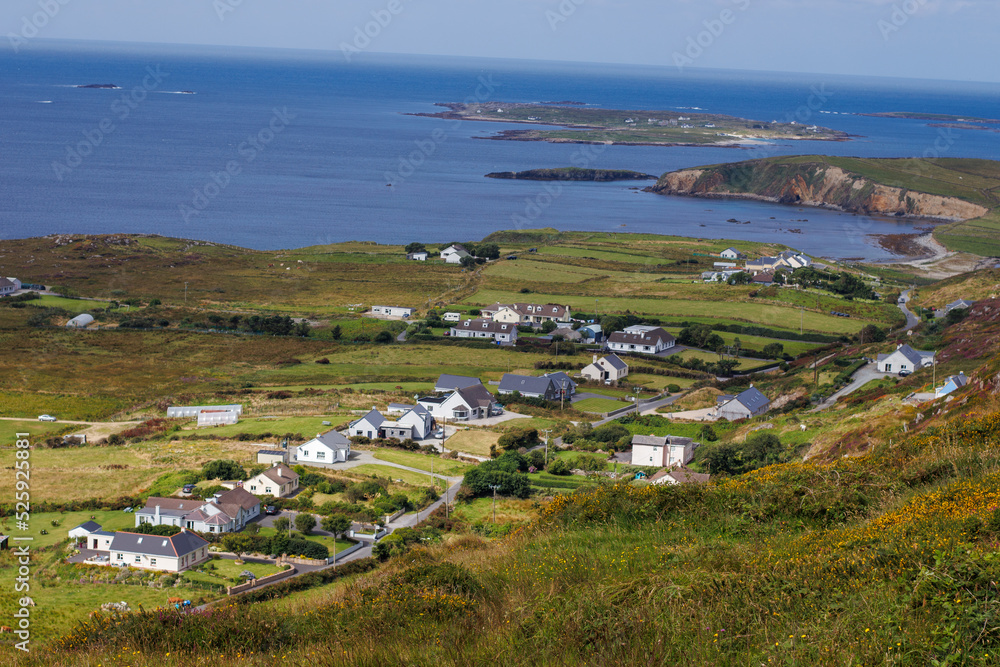 A view from the sky road at Clifden out onto the ocean