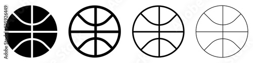 Basketball ball icons set. Basketball ball isolated icon. Black basketball symbols. Vector illustration.