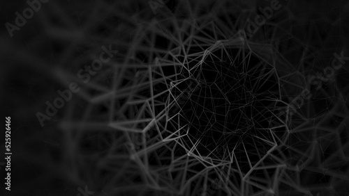 Εκτύπωση καμβά Black abstract metaverse warped mesh grid wallpaper background