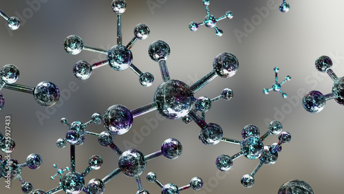 molecule or serum or atom, Serum Liquid Cream ,Collagen Clear Crystal Premium Serum and Vitamin Skin Care, Abstract structure for Science or medical background, Schematic hydrogen, water, 3d render