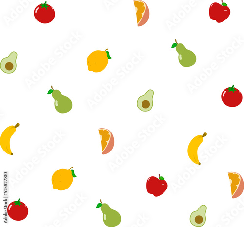 Fototapeta Naklejka Na Ścianę i Meble -  seamless pattern with fruits
