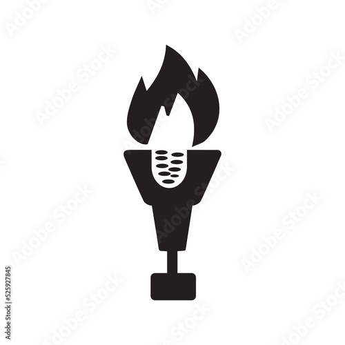 Ancient shining vintage torch icon   Black Vector illustration   © Prosanjit12