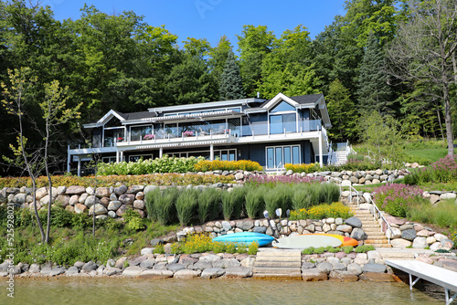 The new landscaping is in bloom at a recently remodeled house in Northern Michigan.