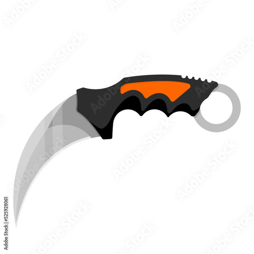 Karambit knife. Cute karambit knife isolated on white background. Vector illustration