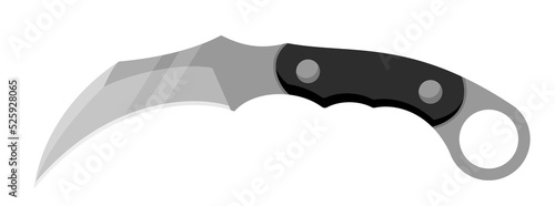 Karambit knife. Cute karambit knife isolated on white background. Vector illustration