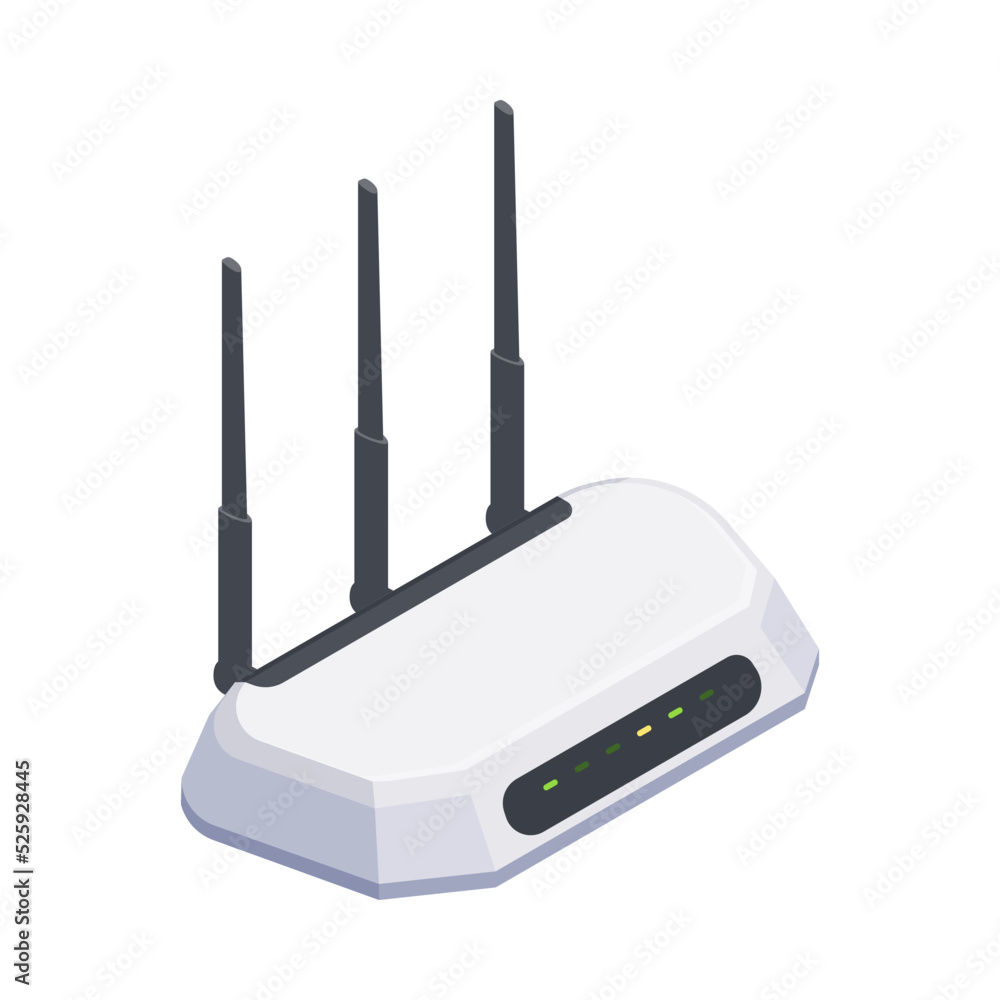 Router Isometric Icon Router Isometric Icon