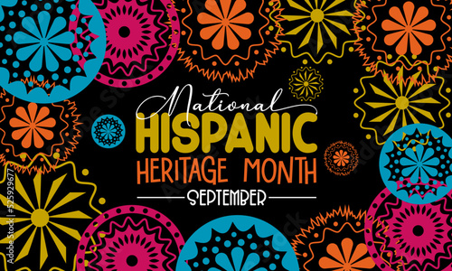 Vector illustration design concept of national hispanic heritage month observed on every September.