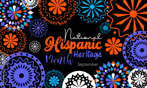Vector illustration design concept of national hispanic heritage month observed on every September.