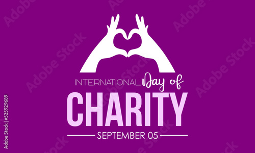 Vector illustration design concept of international day of charity observed on every september.