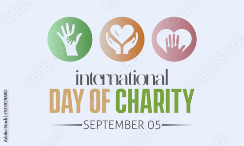Vector illustration design concept of international day of charity observed on every september.
