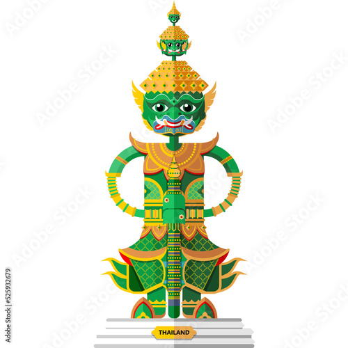Khon Ramakien Ramayana thailand in Flat design