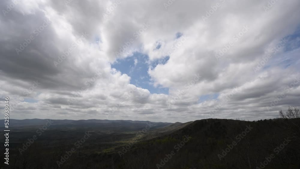Daytime time lapse of clouds moving overlooking a valley in Amicalola Georgia Daytime time lapse of clouds moving overlooking a valley in Amicalola Georgia