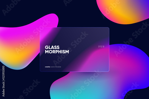 Asbtract background with glass morphism effect. Vector illustration.