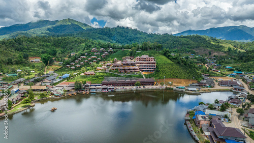 High angle view of Rak Thai Village Mae Hong Son Province, Thailand