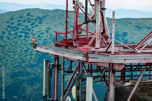 A radio relay station in the high mountains