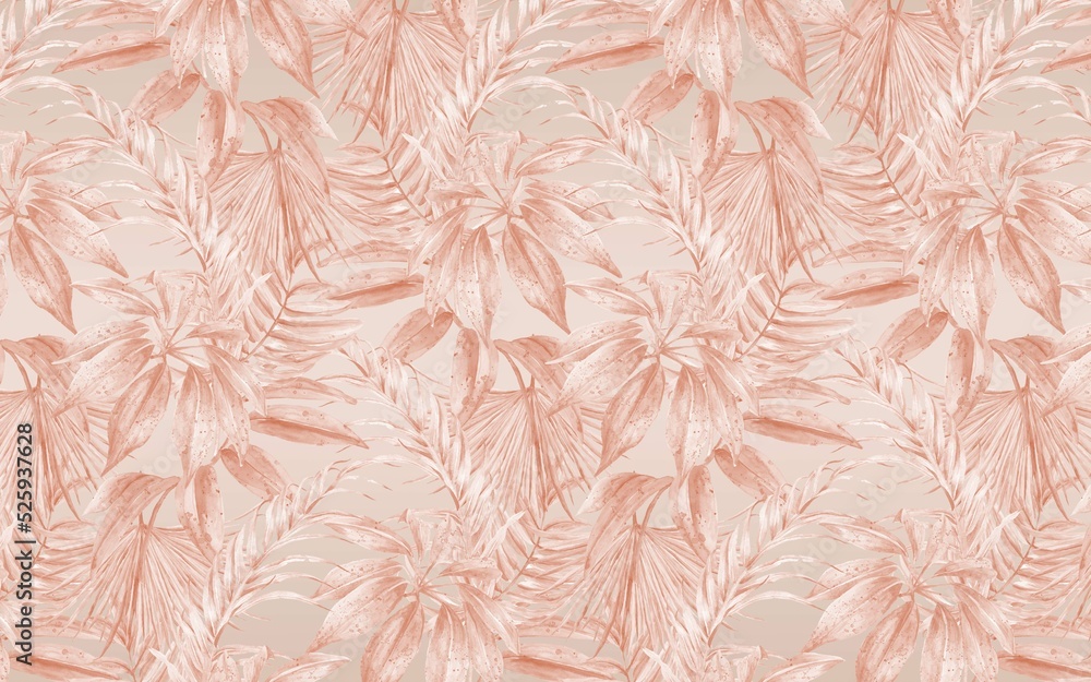 custom made wallpaper toronto digitalPattern with pink plants, pastel tone, wallpaper design, mural art.
