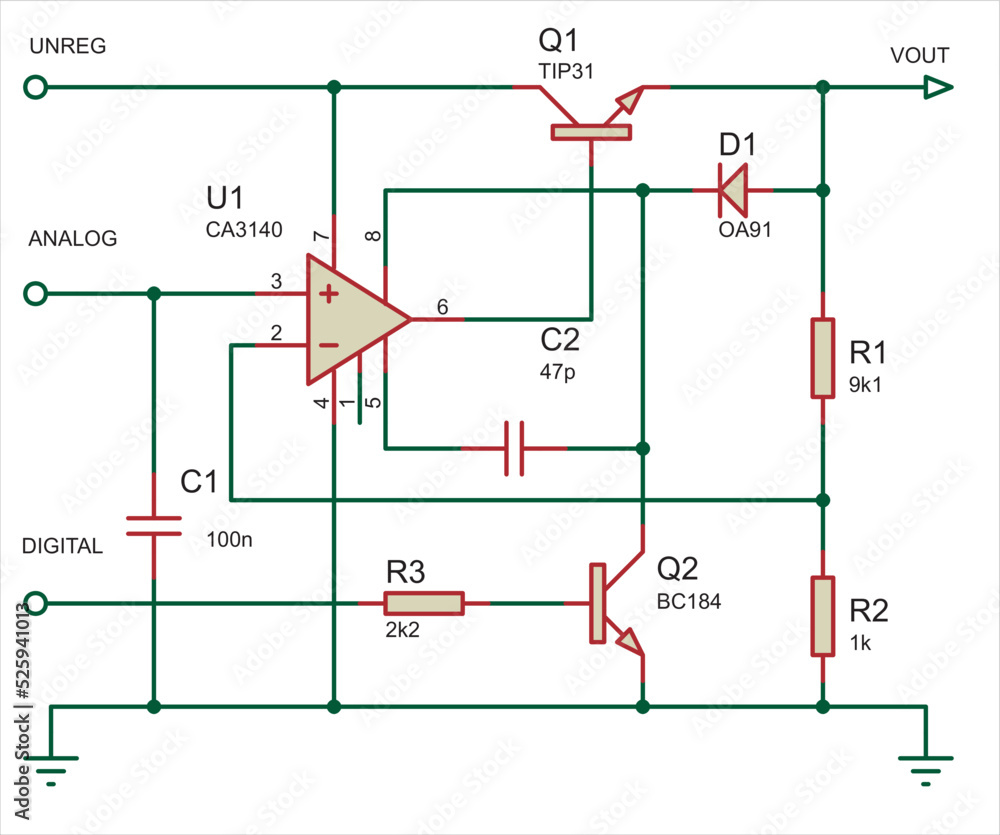 vetor-de-vector-electrical-schematic-diagram-analog-to-digital