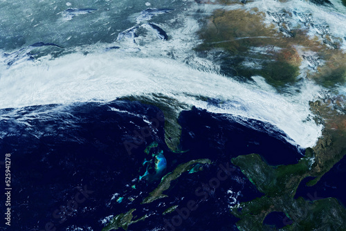 Rain  downpours from space. Elements of this image furnished by NASA