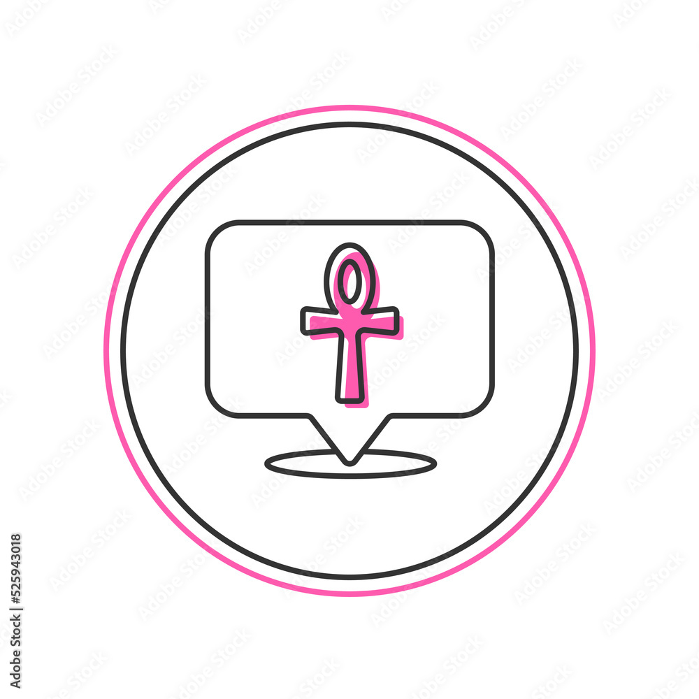 Filled outline Cross ankh icon isolated on white background. Egyptian word for life or symbol of immortality. Vector Filled outline Cross ankh icon isolated on white background. Egyptian word for life or symbol of immortality. Vector