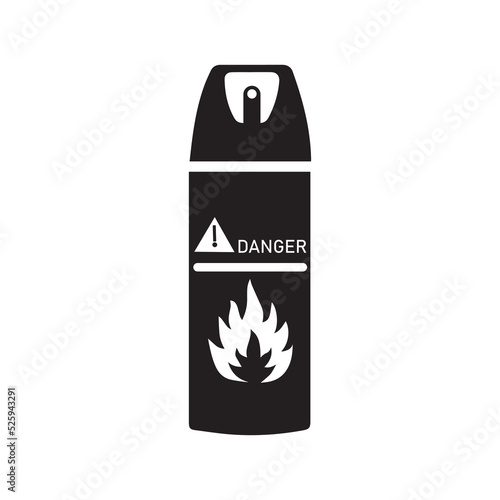 Danger liquid gas spray icon | Black Vector illustration |
