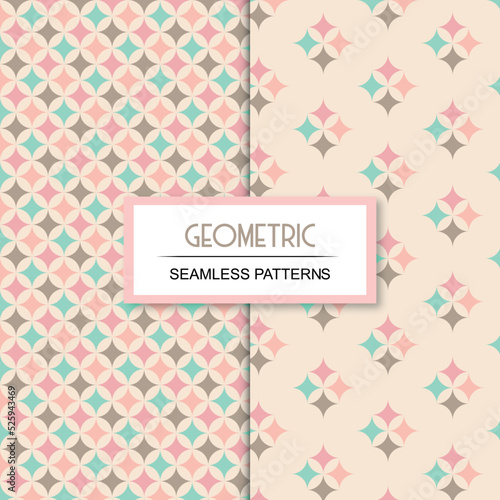 geometric seamless patterns set
