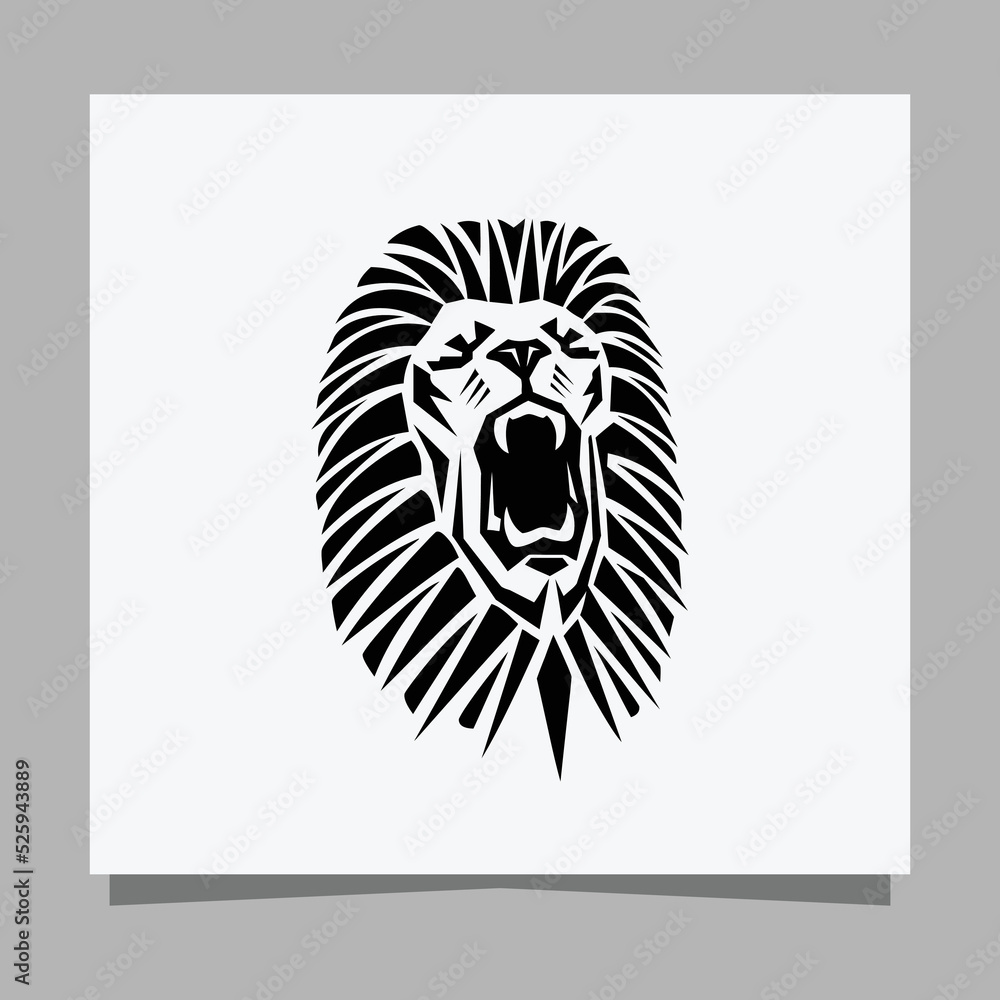 black lion logo on white paper with shadow, perfect for business logos and business cards black lion logo on white paper with shadow, perfect for business logos and business cards