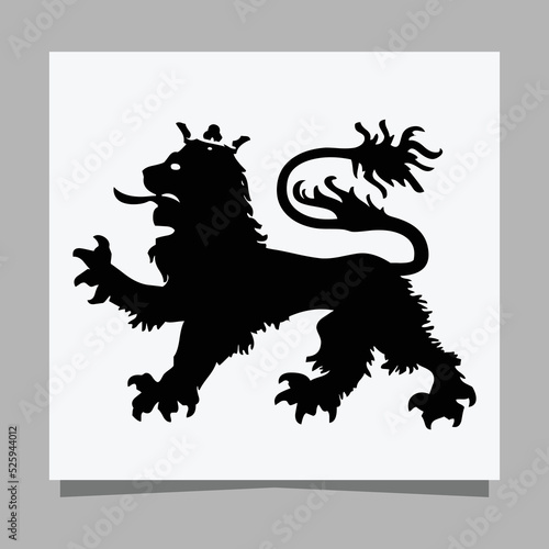 black lion logo on white paper with shadow  perfect for business logos and business cards