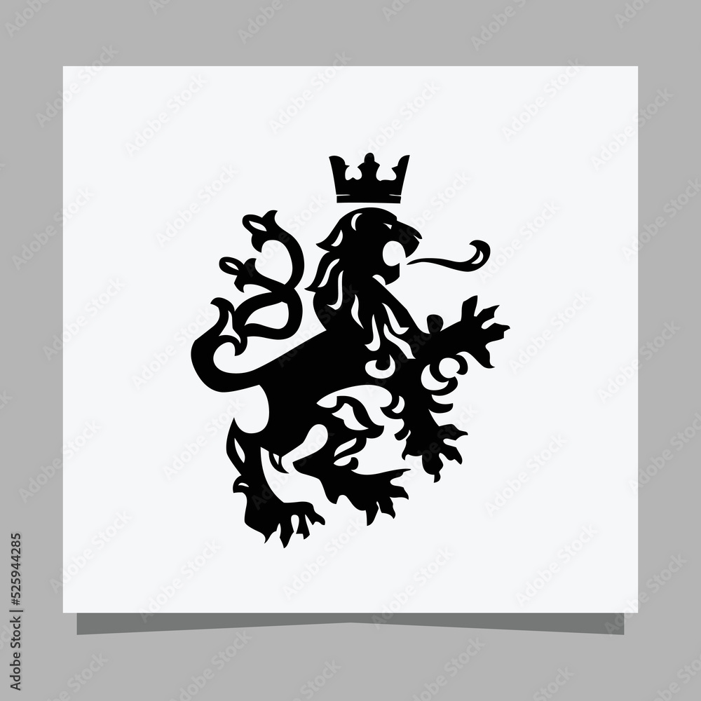 black lion logo on white paper with shadow, perfect for business logos and business cards black lion logo on white paper with shadow, perfect for business logos and business cards