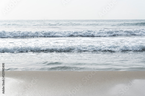 Mediterranean Sea. Natural background of the sea       in pastel colors. Landscape image of a beautiful soft sand beach of Costa Blanca