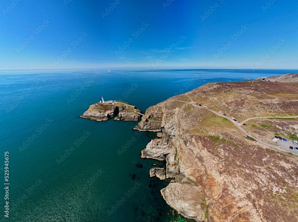 South Stack Lighthouse, Anglesey, Wales - aerial view