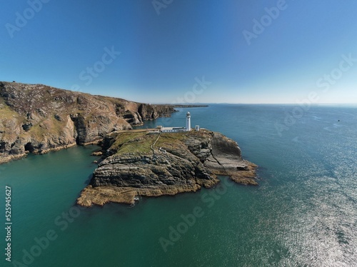 South Stack Lighthouse, Anglesey, Wales - aerial view