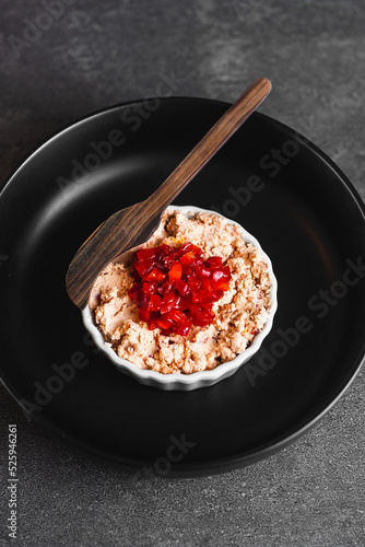Gourmet snack food photography with dark background and selective focus