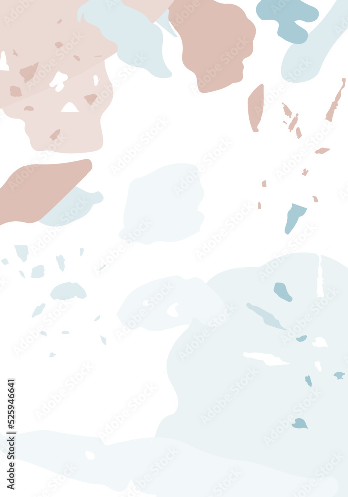 Terrazzo modern abstract template. Blue texture
