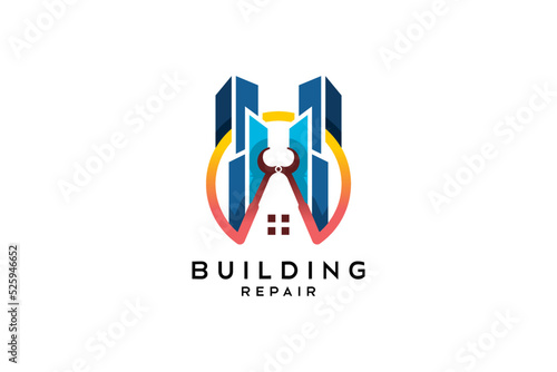 Building repair or service symbol logo design Free Download Building repair or service symbol logo design - GFXLoad