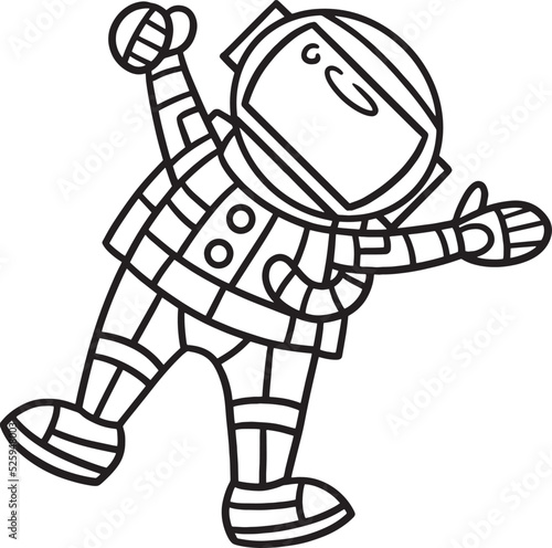  Astronaut Isolated Coloring Page for Kids