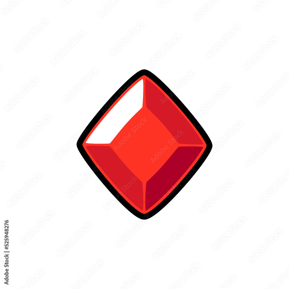 Isolated flat ruby gem icon for game, interface, sticker, app. The sign ...