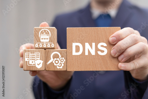 DNS Domain Name System Concept. DNS Web Network Communication Technology. photo