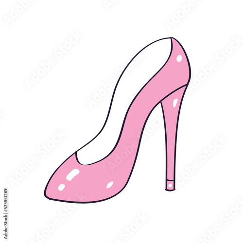Fashionable pink high heels shoe isolated vector