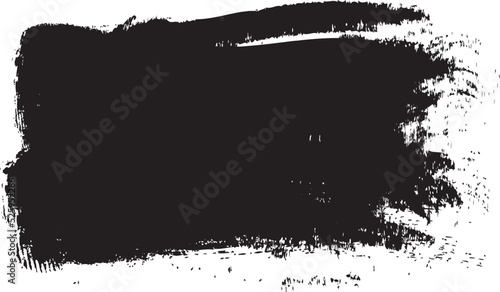 Black brush stroke isolated on white background. Trendy brush stroke vector for black ink paint, grunge backdrop, dirt banner, watercolor design and dirty texture. Brush stroke vector